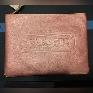 Coach Metallic Pink oversized Clutch Wallet